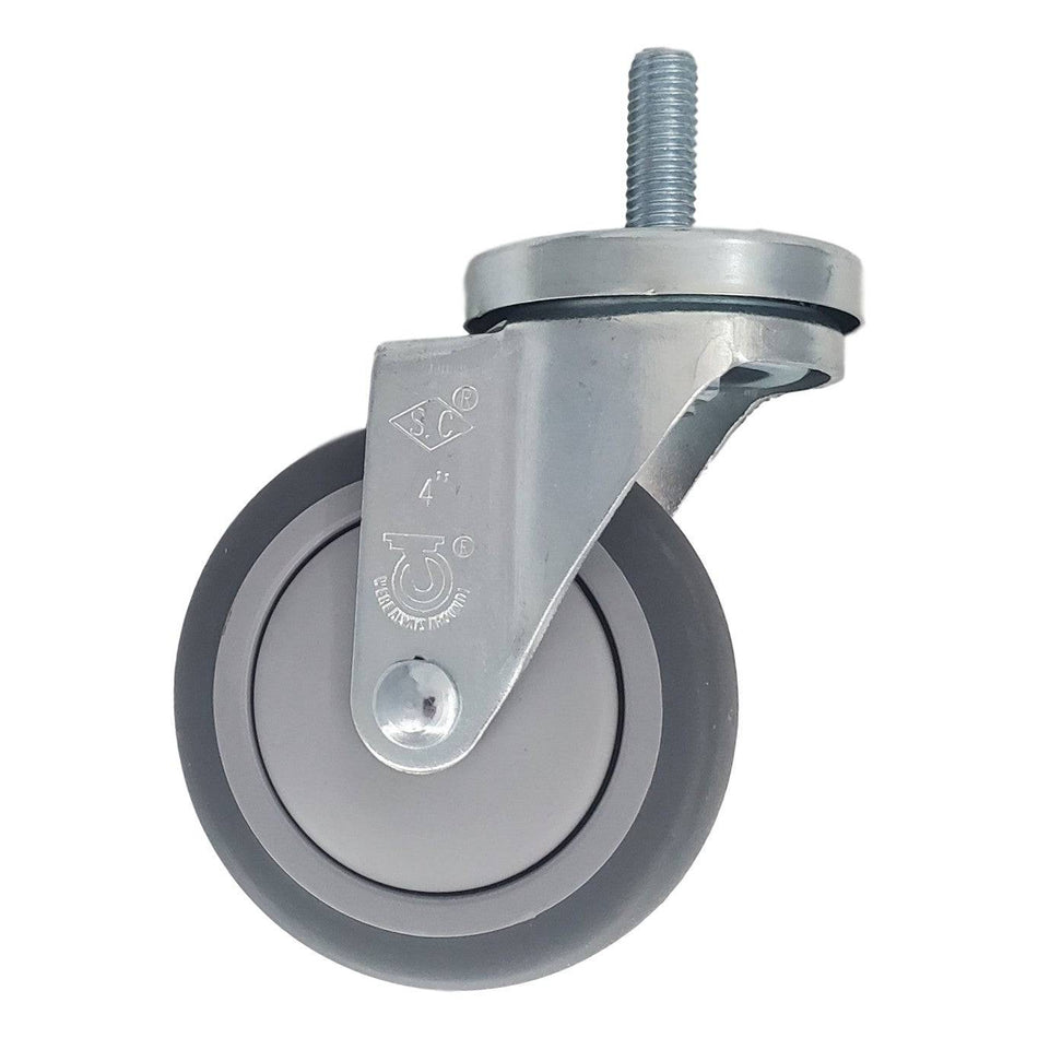 4" x 1-1/4" Thermo-Pro Wheel Threaded Swivel Stem Caster (1/2") - Durable Superior Casters