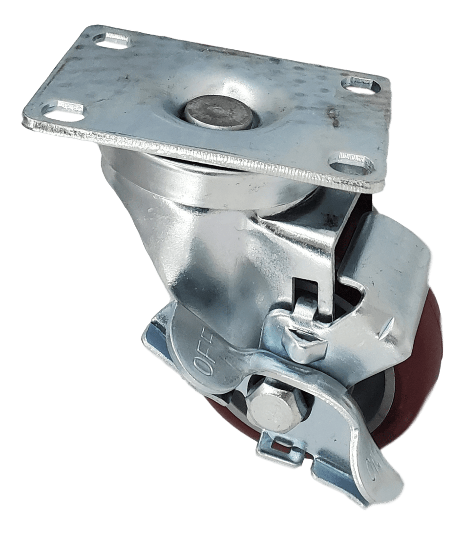 3" x 1-1/4" Polymadic Wheel Swivel Caster w/ Top Lock Brake - Durable Superior Casters - product view 2