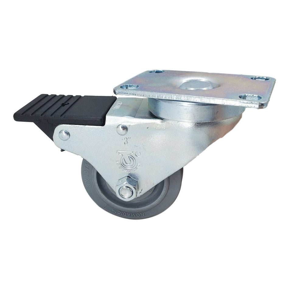 3" x 1-1/4" Nomadic Wheel Swivel Caster w/ Total-Lock Brake- 300 lbs. Capacity - Durable Superior Casters - product view 1