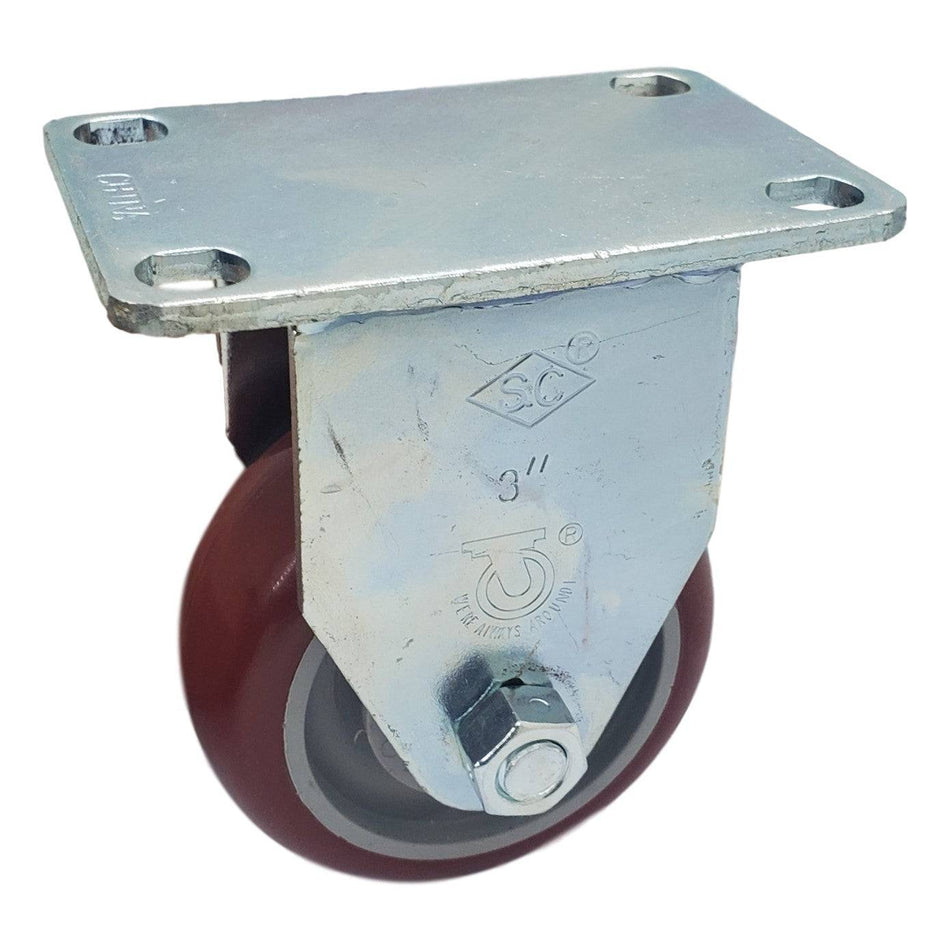 3" x 1-1/4" Polymadic Wheel Rigid Caster- 300 Lbs. Capacity - Durable Superior Casters - product view 1