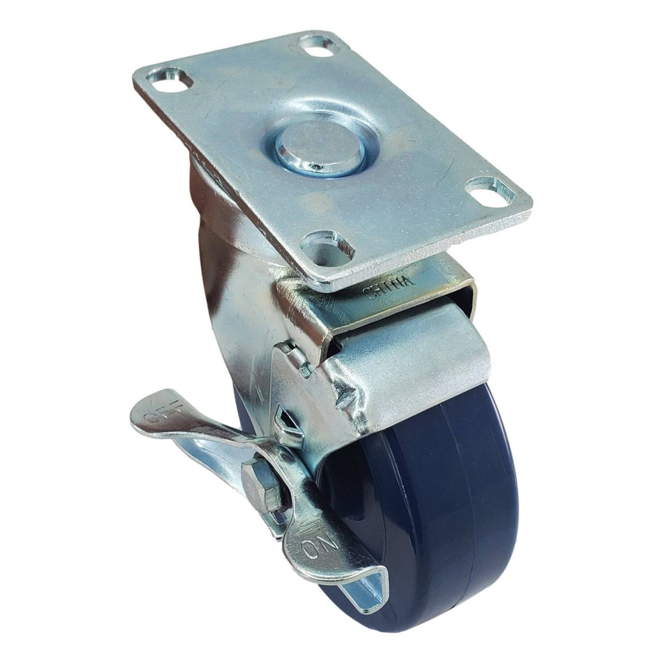 4" x 1-1/4" DuraLastomer Wheel Swivel Caster w/Top Lock Brake - Durable Superior Casters - product view 2