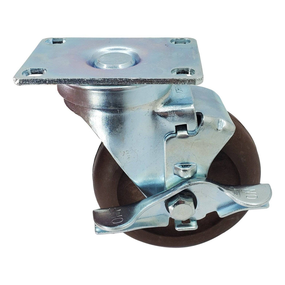 4" x 1-1/2" High Temp. Brimstone Wheel Swivel Caster w/ Top Lock Brake - Durable Superior Casters