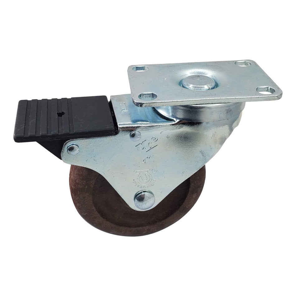 4" x 1-1/4" High Temp. Brimstone Wheel Swivel Caster w/ Total Lock Brake- 300 Lbs. Capacity - Durable Superior Casters -