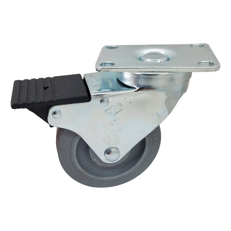 4" x 1-1/4" Nomadic Wheel Swivel Caster w/ Total Lock Brake - 300 lbs. Capacity - Durable Superior Casters