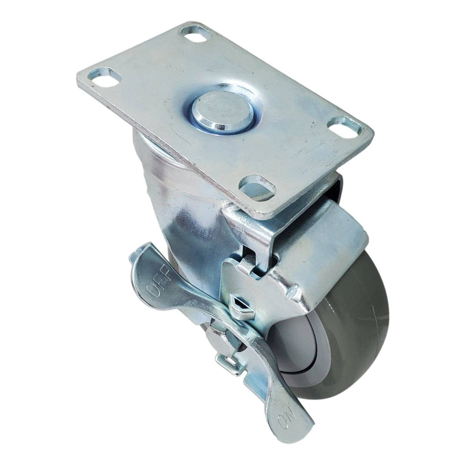 4" x 1-1/4" Poly-Pro Wheel Swivel Caster w/ Top Lock Brake- 350 lbs. capacity - Durable Superior Casters - product view 2