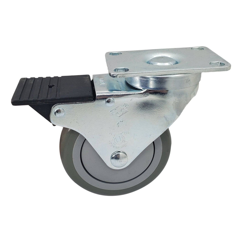 4" x 1-1/4" Poly-Pro Wheel Swivel Caster w/Total Lock Brake- 350 lbs. capacity - Durable Superior Casters - product view 1