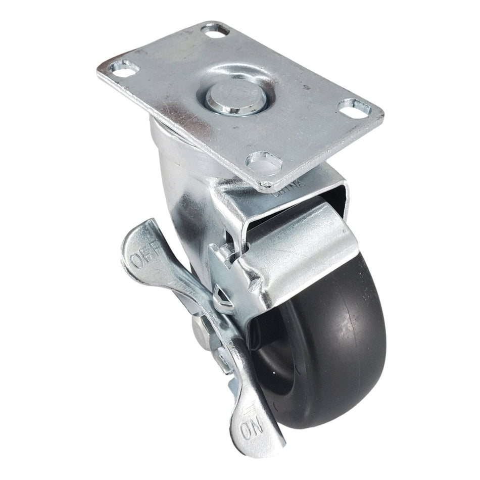 4" x 1-1/4" Polyolefin Wheel Swivel Caster w/ Top Lock Brake - Durable Superior Casters - product view 2