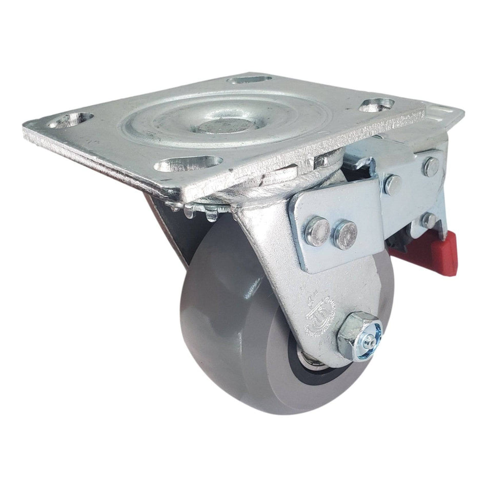 4" x 2" Ergolastomer Wheel Swivel Caster, Total-Lock Brake, 1000 lb Cap. - Durable Superior Casters - product view 2