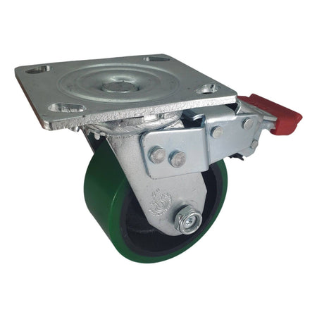 4" x 2" Polyon Cast Wheel Swivel Caster w/ Total Lock Brake - 800 lbs. Cap. - Durable Superior Casters