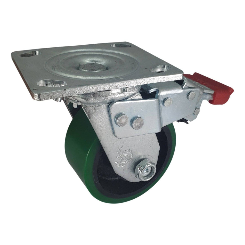 4" x 2" Polyon Cast Wheel Swivel Caster w/ Total Lock Brake - Durable Superior Casters - product view 1