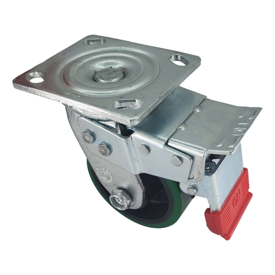 4" x 2" Polyon Cast Wheel Swivel Caster w/ Total Lock Brake - Durable Superior Casters - product view 2