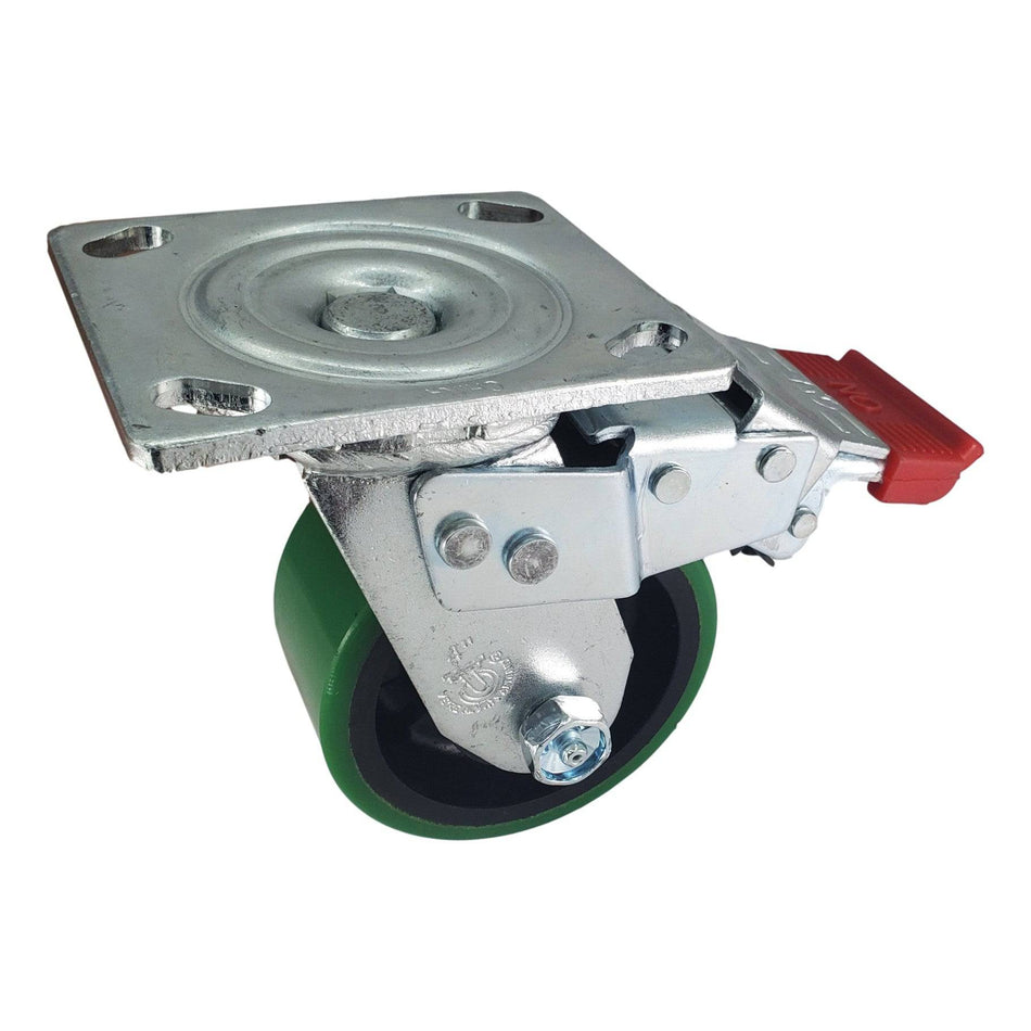 4" x 2" Polyon MaxRok Wheel Swivel Caster w/ Total Lock Brake - Durable Superior Casters - product view 1