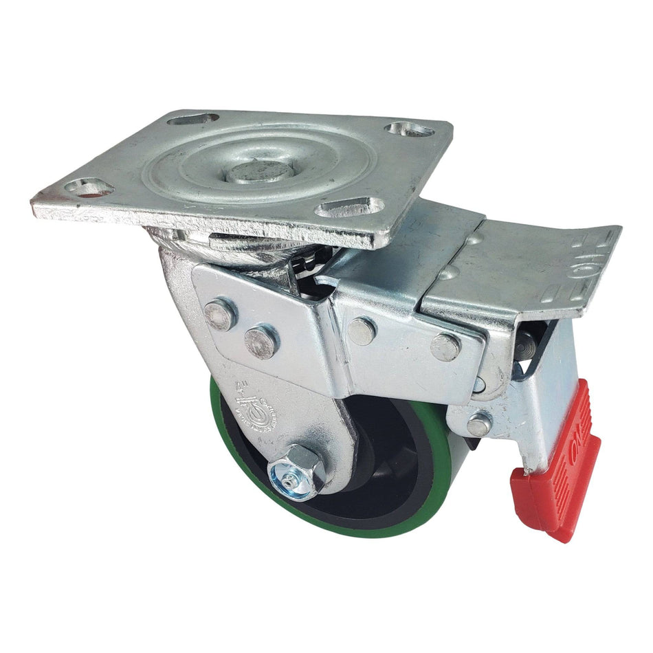 4" x 2" Polyon MaxRok Wheel Swivel Caster w/ Total Lock Brake - Durable Superior Casters - product view 2