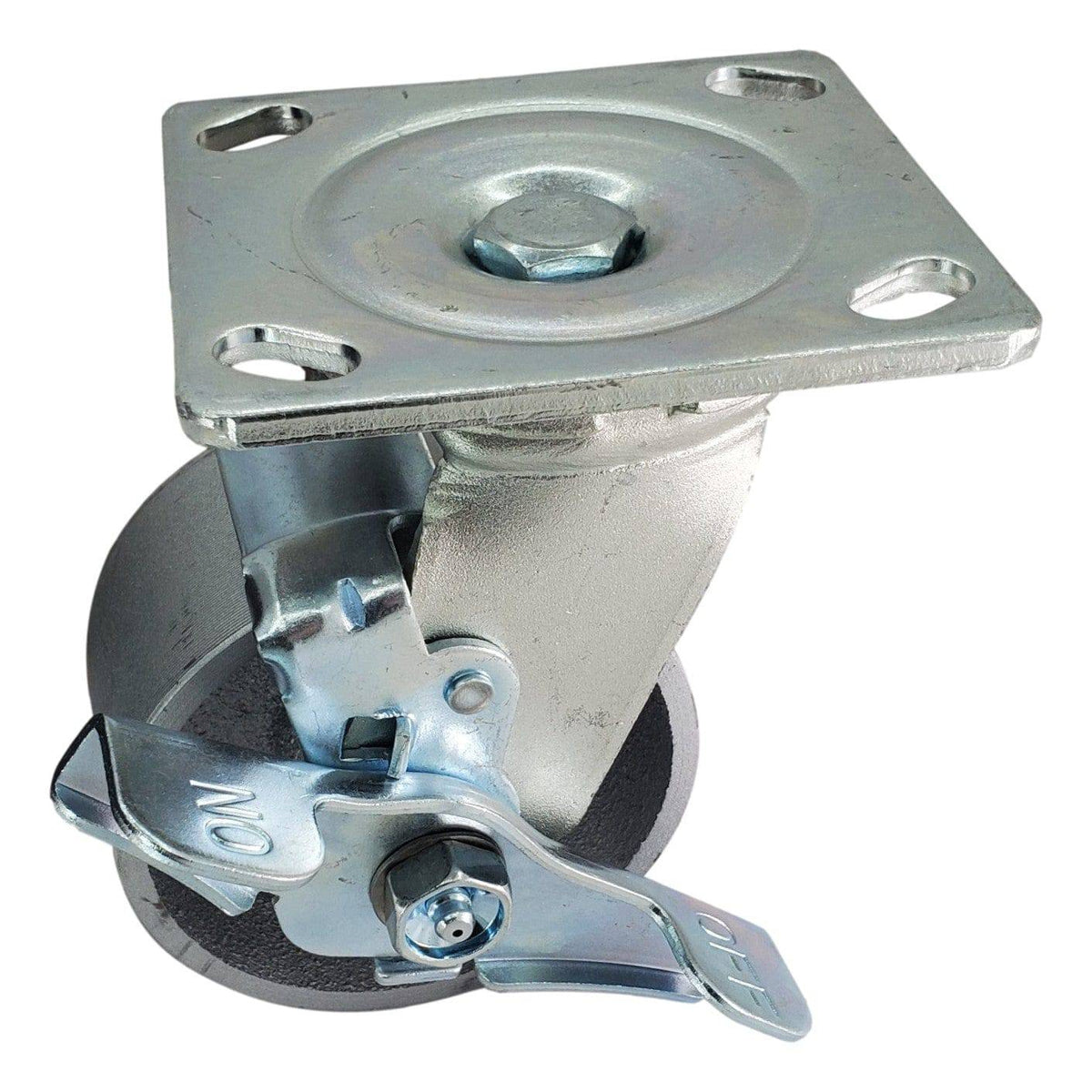 4" x 2" Semi-Steel Wheel Swivel Caster w/ Top-Lock - 700 lbs. Capacity - Durable Superior Casters