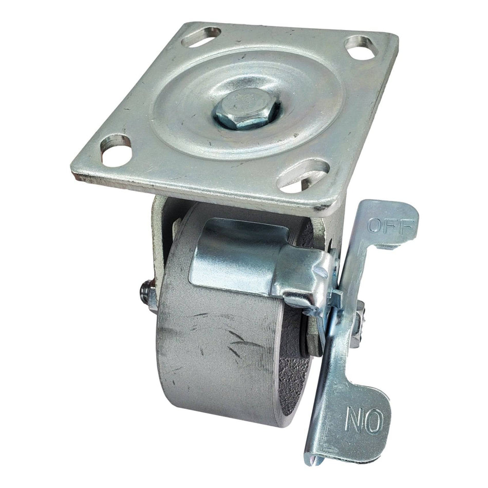4" x 2" Semi-Steel Wheel Swivel Caster w/ Top-Lock - 700 lbs. Capacity - Durable Superior Casters