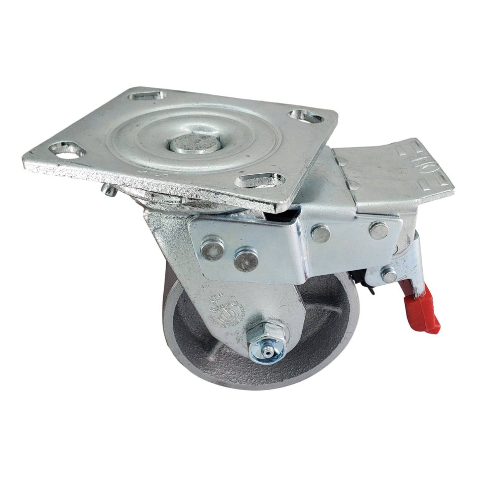 4" x 2" Semi-Steel Wheel Swivel Caster w/ Total Lock - Durable Superior Casters - product view 2