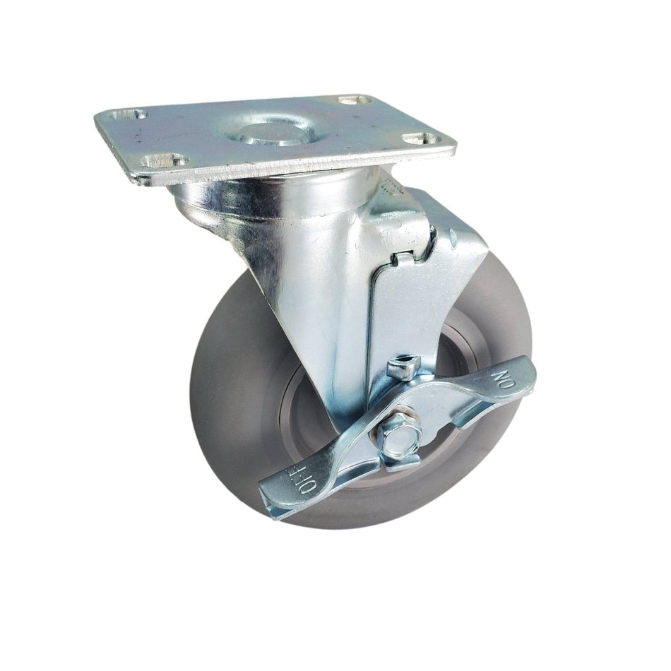 5" x 1-1/4" Element Wheel Swivel Caster w/Top Lock Brake - Durable Superior Casters - product view 1