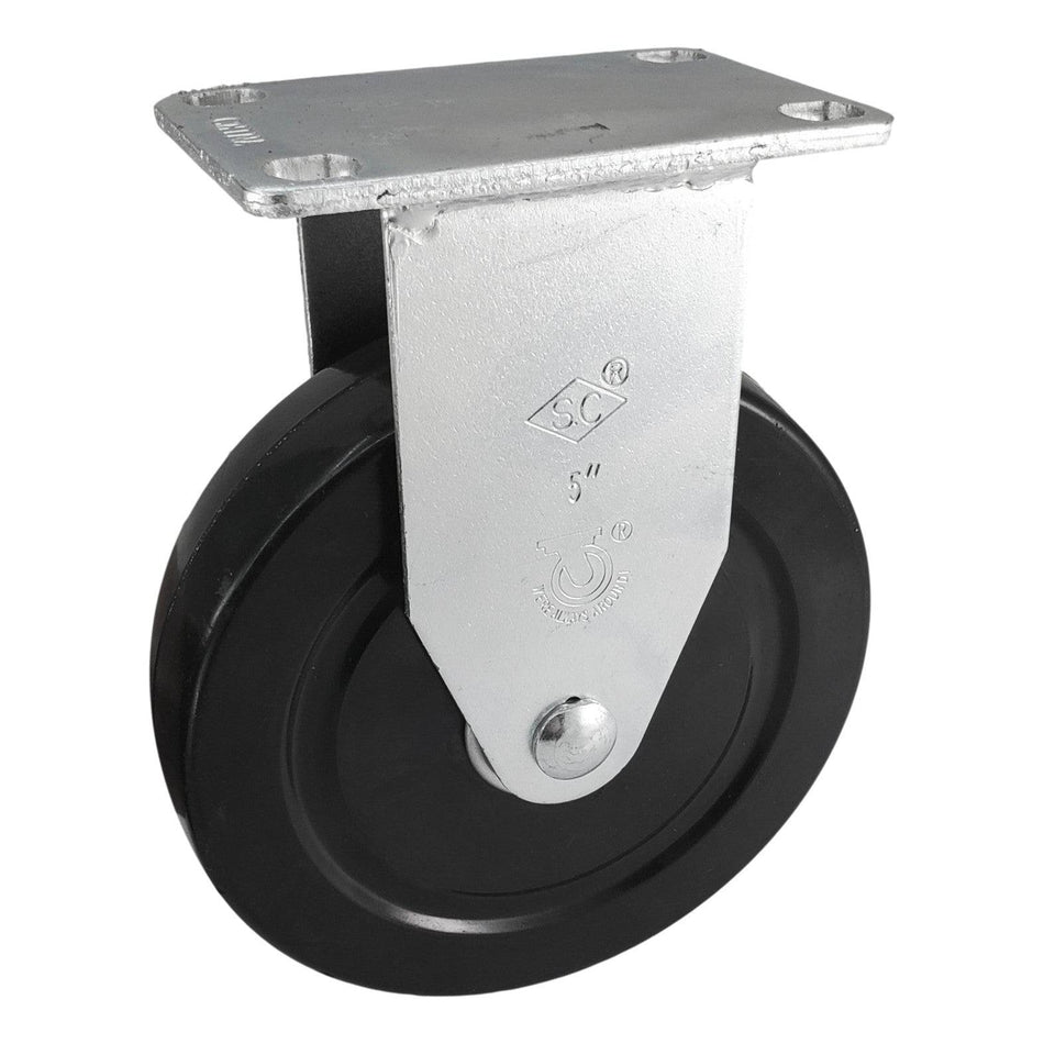 5" x 1-1/4" Hard Rubber Wheel Rigid Caster - Durable Superior Casters