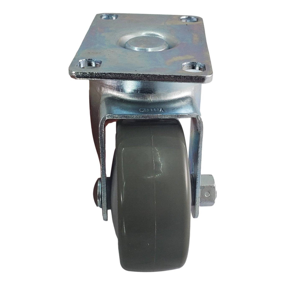 3" x 1-1/4" Poly Pro Wheel (Gray) Swivel Caster- 300 Lbs. Capacity - Durable Superior Casters - product view 2