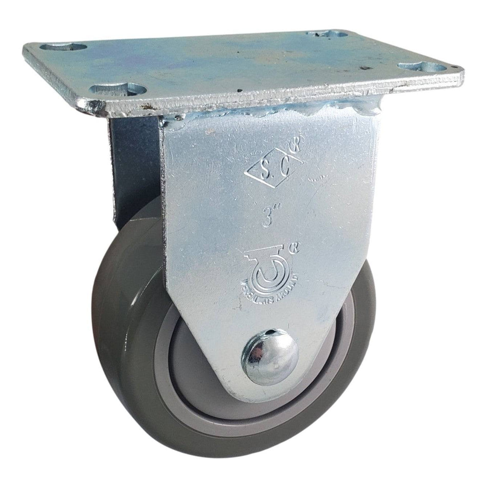 3" x 1-1/4" Poly Pro Wheel (Gray) Rigid Caster - Durable Superior Casters - product view 1