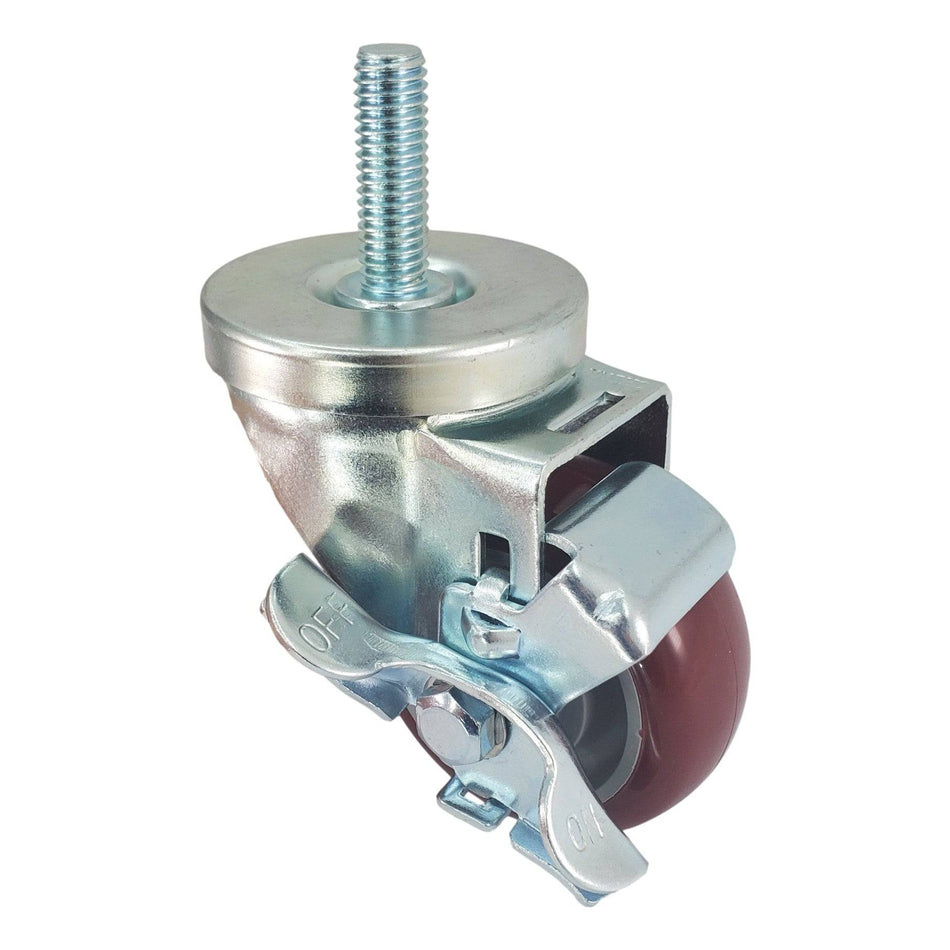 3" x 1-1/4" Polymadic Wheel Threaded Stem w/Top Lock Brake- 300 Lbs. Capacity - Durable Superior Casters - product view 2