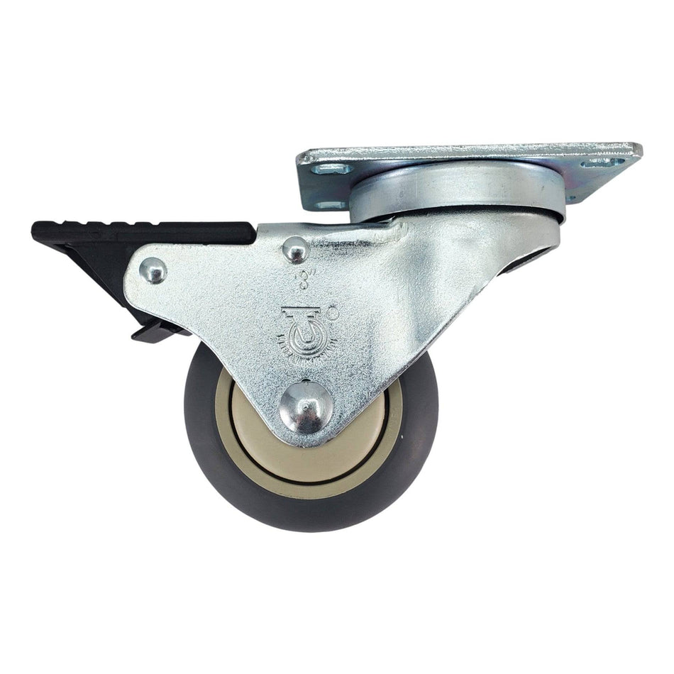 3" x 1-1/4" Thermo-Pro Wheel Swivel Caster w/Total Lock Brake - Durable Superior Casters - product view 1