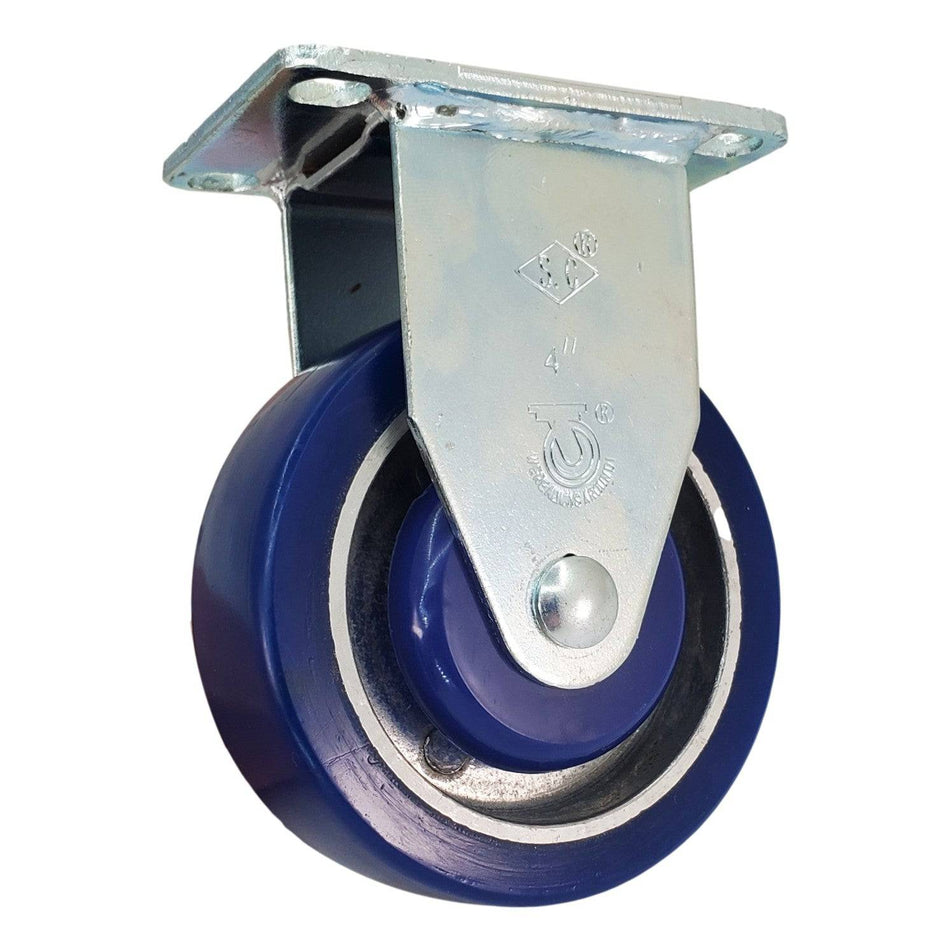 4" x 1-1/4" Polyon Aluminum Wheel Rigid Caster - Durable Superior Casters - product view 1