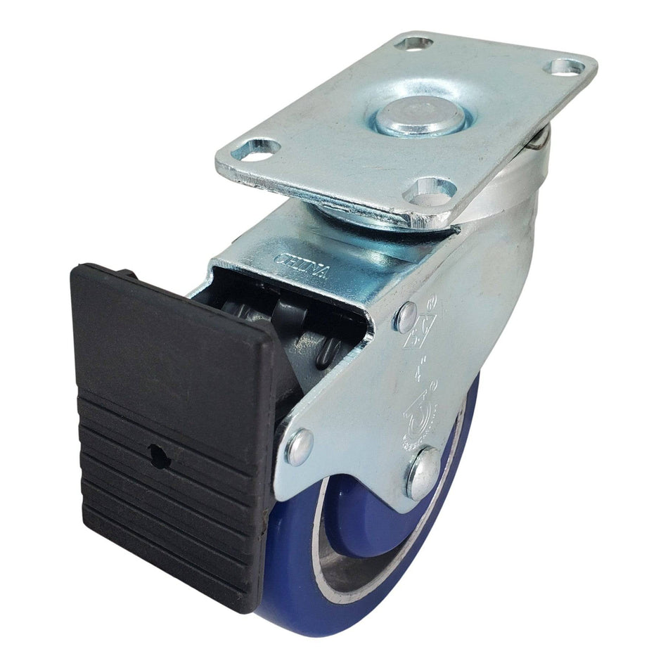 4" x 1-1/4" Polyon Aluminum Wheel Swivel Caster w/ Total Lock Brake - Durable Superior Casters - product view 2