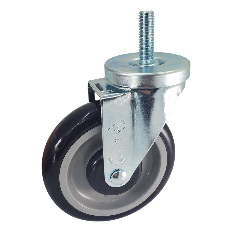 5" x 1-1/4" Poly-Pro Shopping Cart Swivel Stem Caster (1/2") - Durable Superior Casters - product view 1