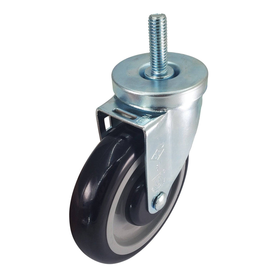 5" x 1-1/4" Poly-Pro Shopping Cart Swivel Stem Caster (1/2") - Durable Superior Casters - product view 2