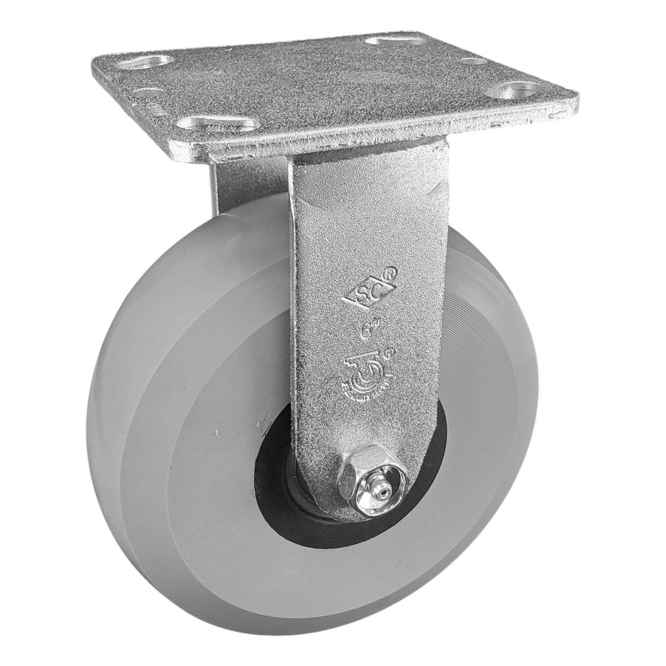 6" x 2" Ergolastomer Wheel Rigid Caster - 1250 lbs. Capacity - Durable Superior Casters
