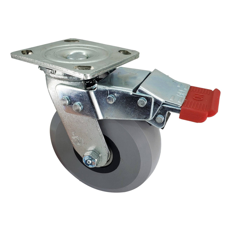 6" x 2" Ergolastomer Swivel Caster W/ Total Lock Brake - Durable Superior Casters - product view 2