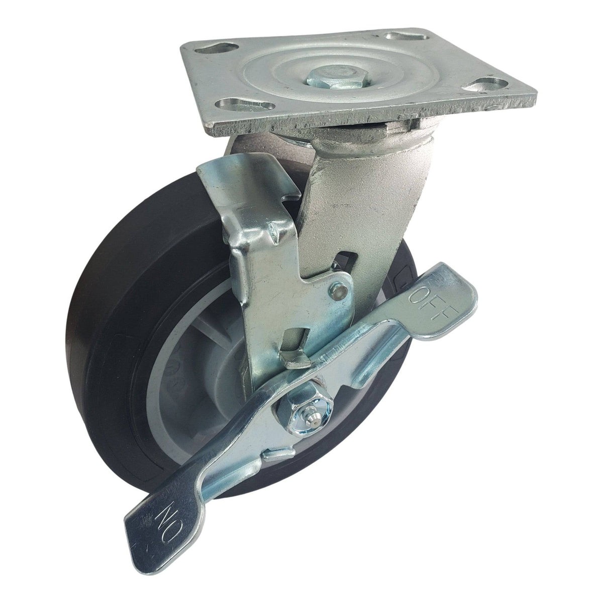 6" x 2" Nomadic Wheel Swivel Caster w/ Top Lock Brake - 600 lbs. capacity - Durable Superior Casters