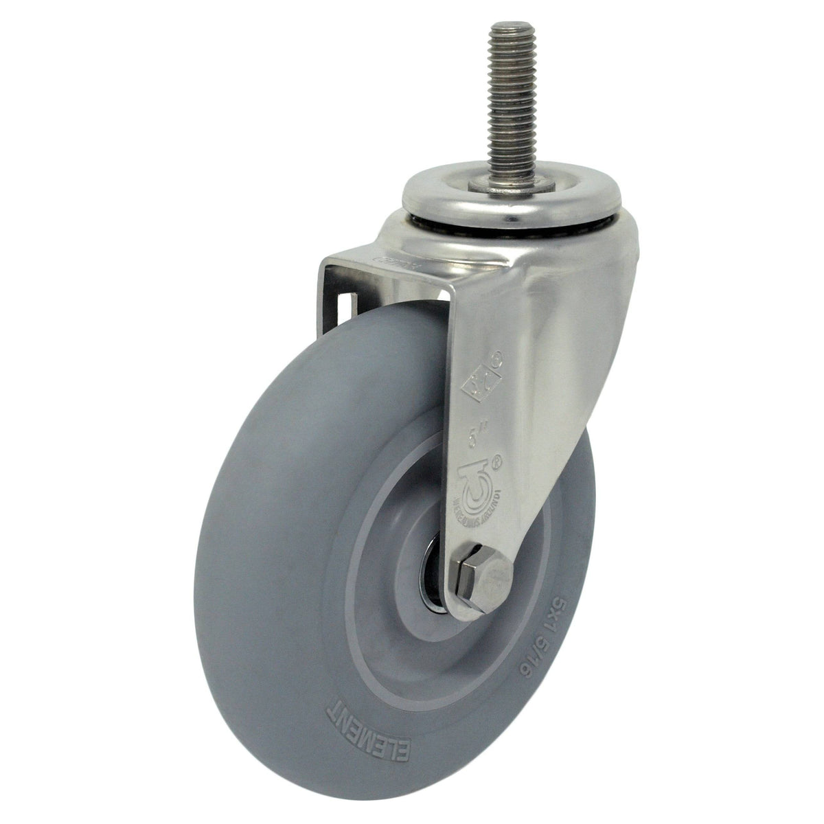 5" x 1-1/4" Element Wheel Threaded Swivel Stem Caster - 250 lb. Cap - Durable Superior Casters