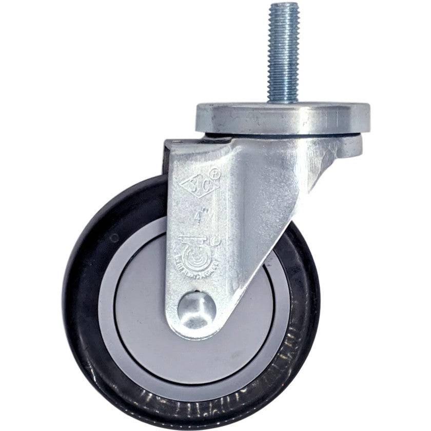 4" x 1-1/4" Poly-Pro Threaded Stem Swivel Caster - 350 lbs. Capacity - Durable Superior Casters