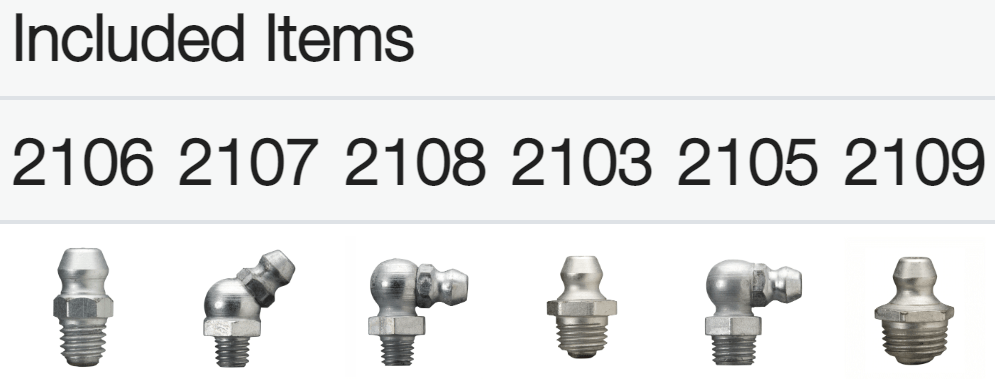 Alemite 2371 Assortment of Vehicle Metric Fitting - Alemite