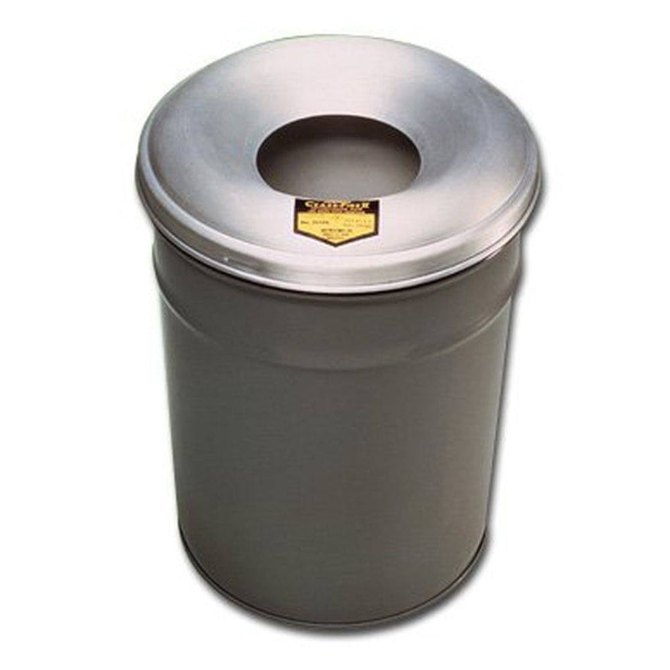 Cease-Fire Steel Paper Waste Receptacle with Alum. Head, 55 Gal. Cap. - Justrite