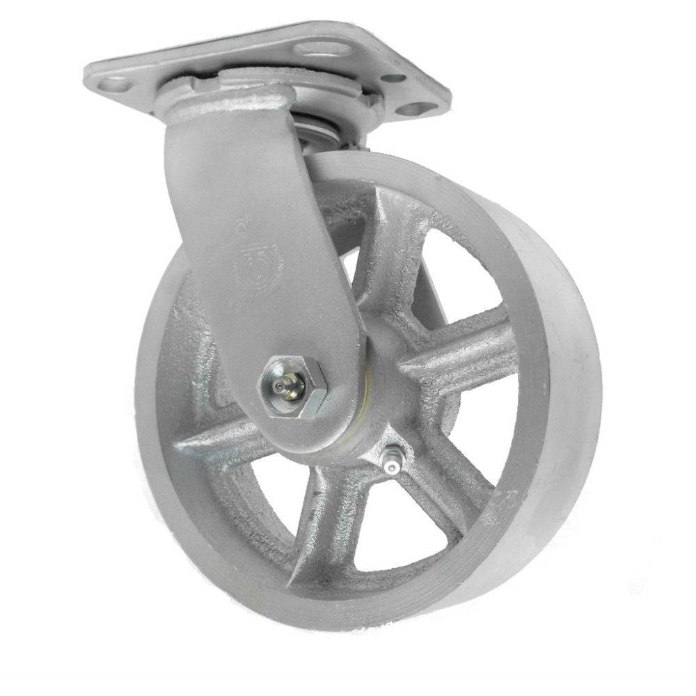 6" x 2" Heavy Duty Semi-Steel Wheel Swivel Caster - 1250 lbs. Capacity - Durable Superior Casters