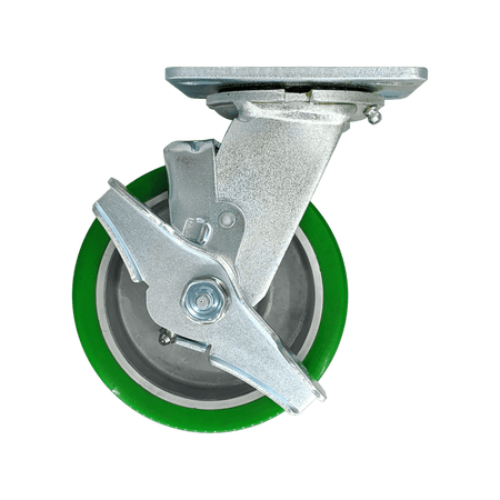 5" x 2" Polyon Aluminum Wheel Swivel Caster w/Top Lock Brake - 900 lbs. Capacity - Durable Superior Casters