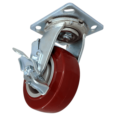 5" x 2" Polymadic Wheel Swivel Caster w/ Top Lock Brake - 750 lbs. capacity - Durable Superior Casters