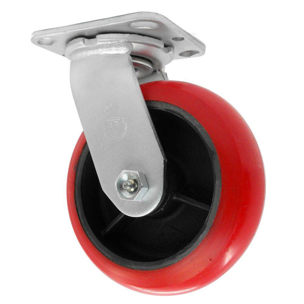 6" x 2" Polyflexon Cast Wheel Swivel Caster - 900 lbs. Capacity - Durable Superior Casters