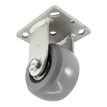 4" x 2" Ergolastomer Wheel Rigid Caster - 1000 lbs. Capacity - Durable Superior Casters