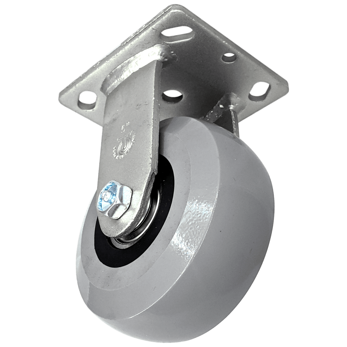 5" x 2" Ergolastomer Wheel Rigid Caster - 1,400 lbs. Capacity - Durable Superior Casters