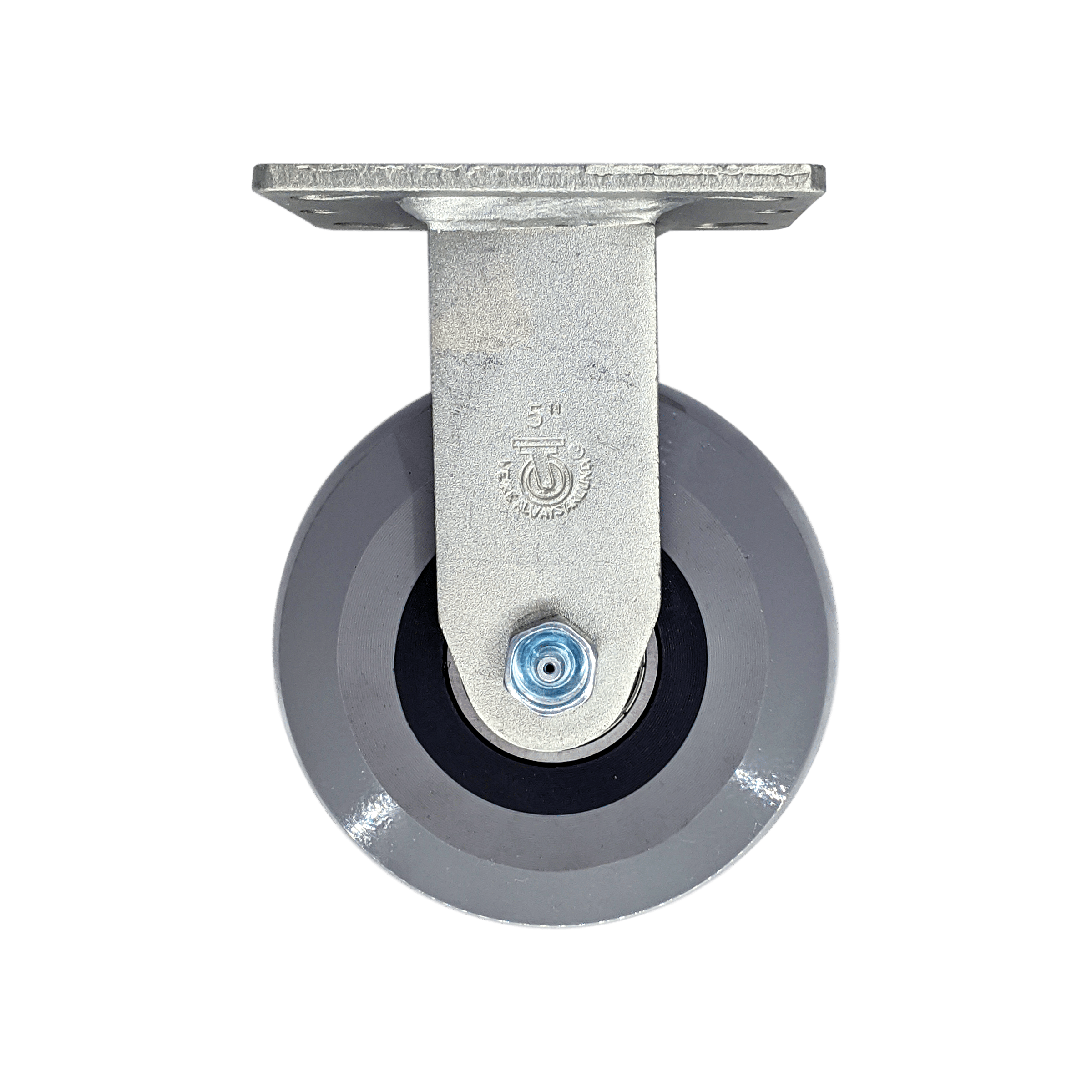 5" x 2" Ergolastomer Wheel Rigid Caster - 1,400 lbs. Capacity - Durable Superior Casters