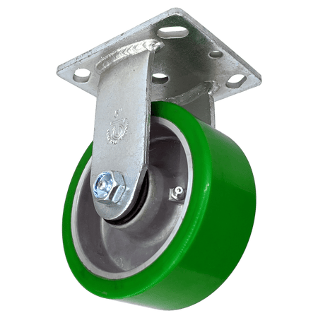 5" x 2" Polyon Aluminum Wheel Rigid Caster - 900 lbs. Capacity - Durable Superior Casters