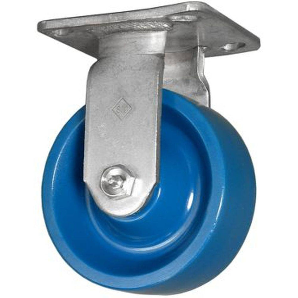 8" x 2" DuraLastomer Wheel Rigid Caster Stainless Steel - 1000 lbs. Cap. - Durable Superior Casters