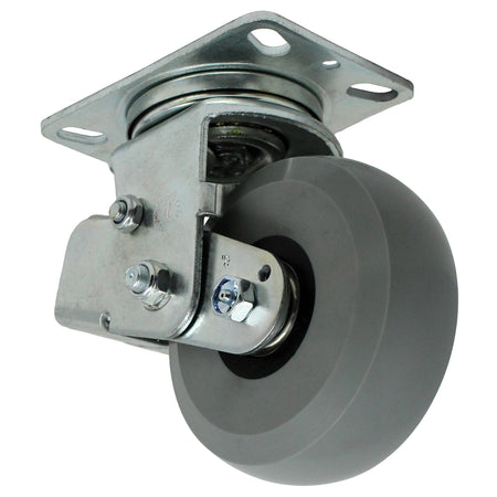 6" x 2" Ergolastomer Spring Loaded Swivel Caster - 675 Capacity - Durable Superior Casters