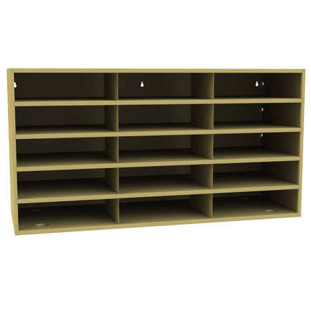 Horizontal Lit Rack, 15 Openings, Black/Tan - Durham