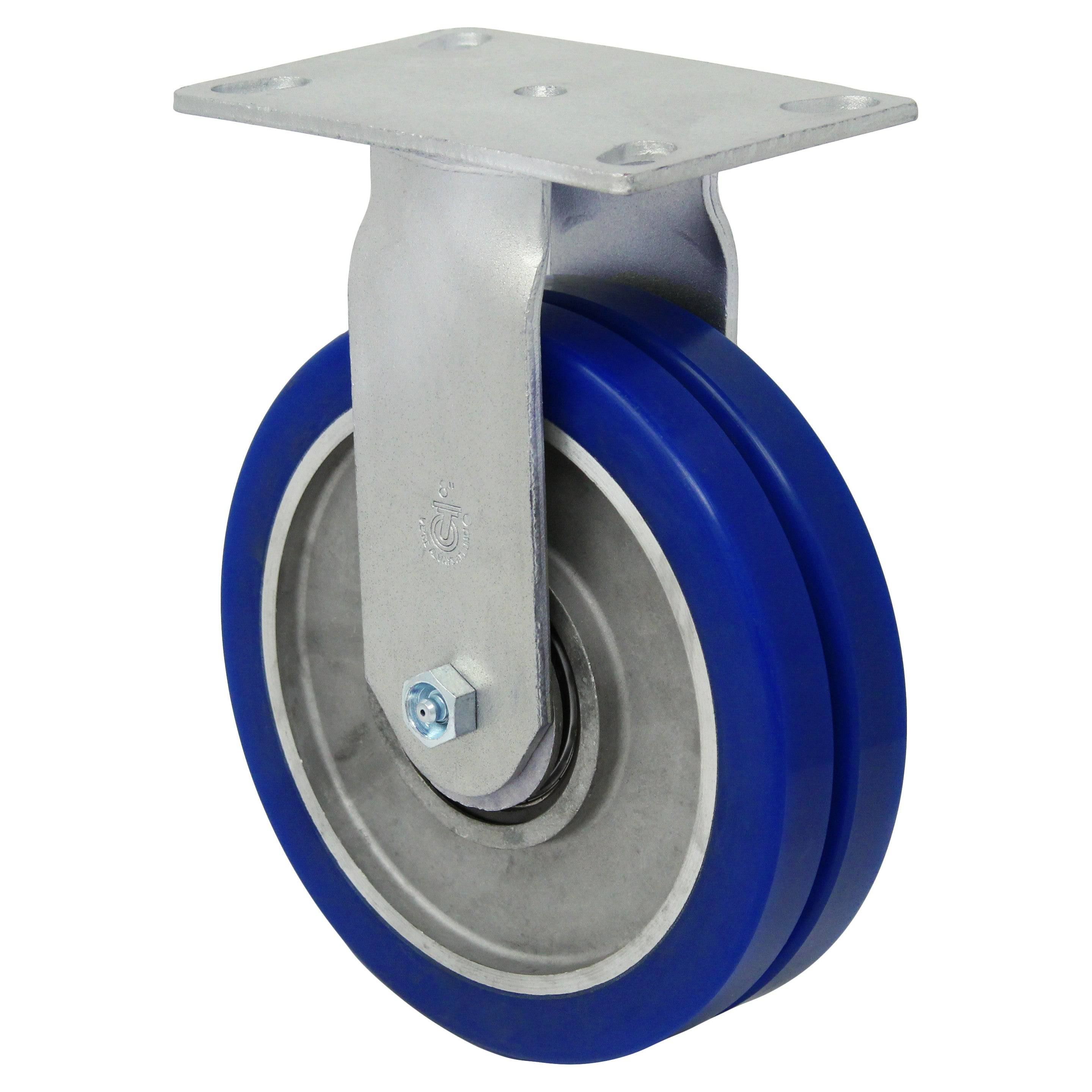 8" x 2" Dual Wheel Rigid Caster - 1500 lbs Capacity - Durable Superior Casters