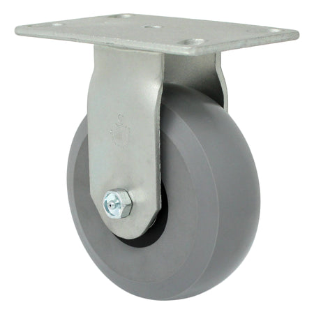 6" x 2" Ergolastomer Wheel Rigid Caster - 1500 lbs. Capacity - Durable Superior Casters